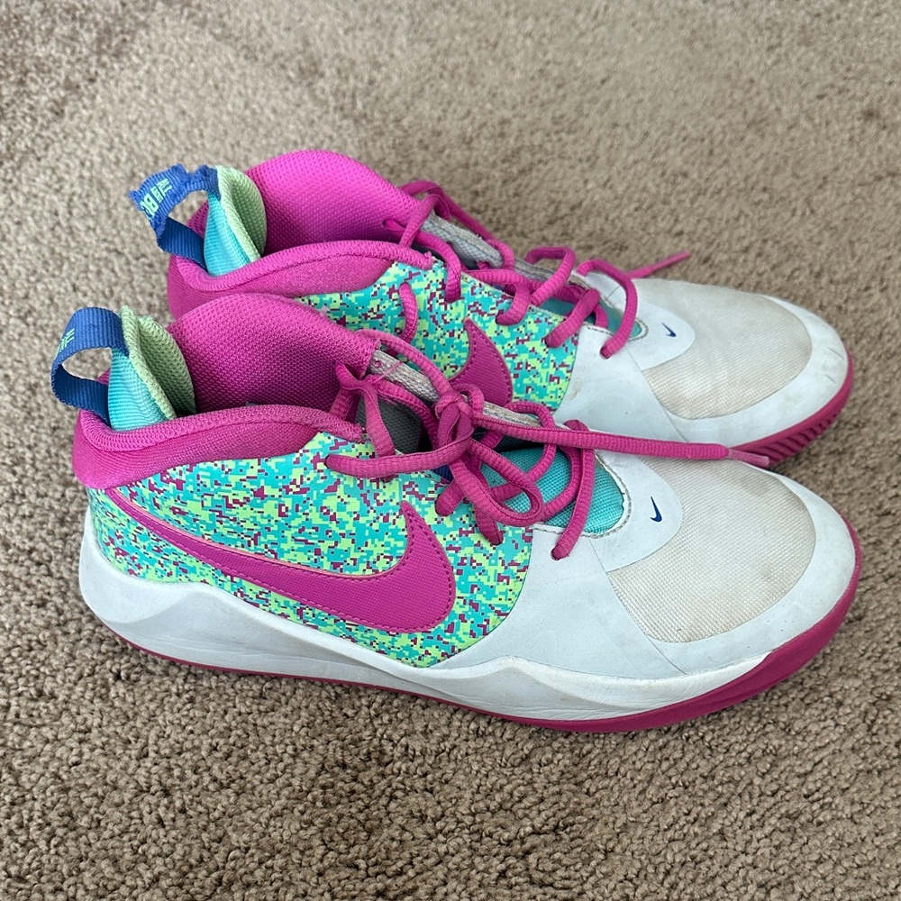 Nike Kids Pink and Green Sneakers